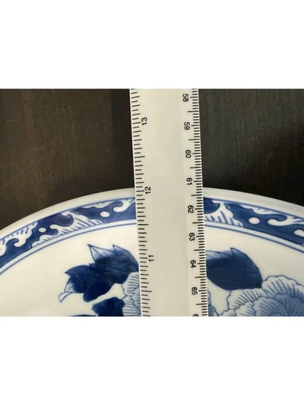 1960s  12” Japanese ARITA Imari Blue and White PHOENIX Bird LARGE Charger Plate